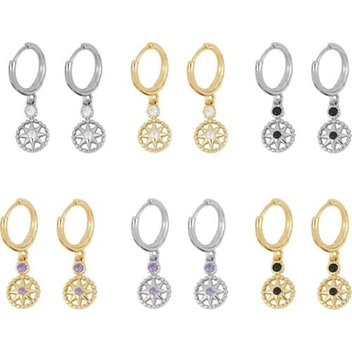 925 Sterling Silver Ear Buckle Exquisite Multi-Color Pendant Hoop Earrings Female Fashion High-Quality Jewelry Birthday Gifts