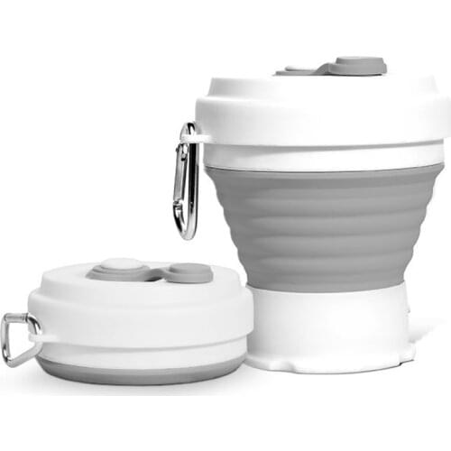 Wonderlife folding travel folding silicone coffee cup camping cup retractable lid drinking cup hiking camping