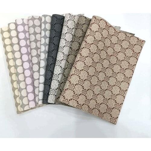 Dot and Flower Printed Vinyl Textured PU Faux Leather Fabric Sheet for Making Cover/Craft/Earring/Sewing/Hair Bow