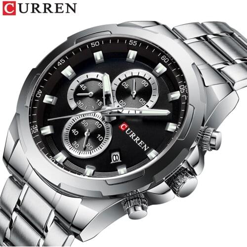 Top CURREN Men Watches Brand Sport Luxury Quartz Mens Watch Waterproof Chronograph Male Wristwatch Date Clock Relogio Masculino