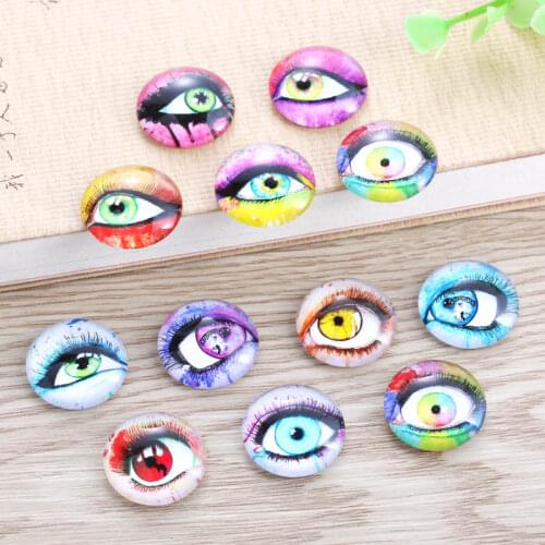 TYLFNL 50 pcs mix Beautiful butterfly Pattern Round Glass Cabochon 16mm 18mm Dome Flat Back DIY Jewelry Finding S-010303