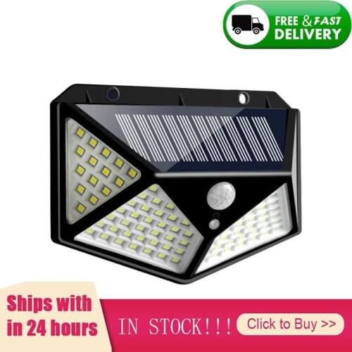 100 LED Solar Light Outdoor Solar Lamp Powered Sunlight 3 Modes PIR Motion Sensor For Garden Decoration Wall Street