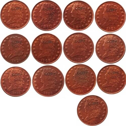 USA Classic Head Half Cent 1809-1836 Date Selection Copper Copy Coins