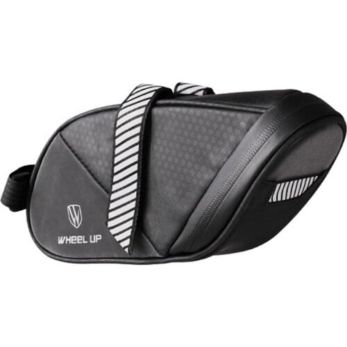 Waterproof Bike Saddle Bag Portable Cycling Seat Tail Pouch Zip-up Bicycle Rear Pannier with Reflective Straps
