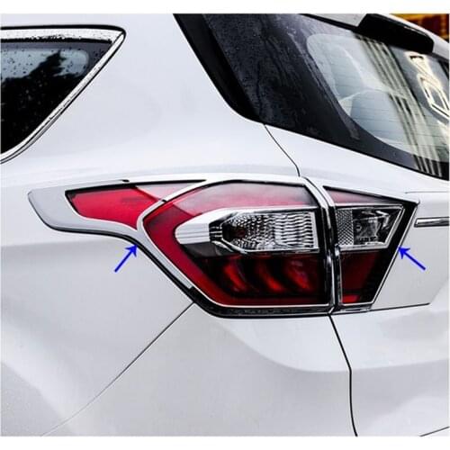 ABS Chrome Rear Tail Light Lamp Taillight Frame Cover Trims For Ford Kuga Escape 2017 2018 2019 Car-Styling Accessories 4pcs/set