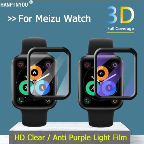 For Meizu Watch Smartwatch Full Cover 3D Curved Clear / Anti Purple Light Plating Soft PMMA PET Film Screen Protector -Not Glass