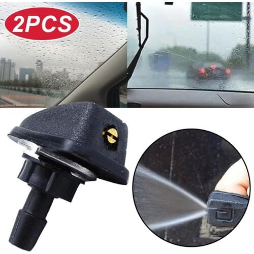 1pair 8mm Common Size Car Windscreen Washer Nozzle Spray Replacement, Black For Car Accessories