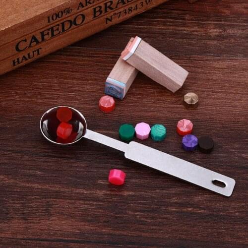 Sealing Stamp Wax Melting Spoons Anti-Hot Wood Handle 1Pcs Craft Decor Vintage Card Making Tools DIY Scrapbooking Seal Wax Spoon