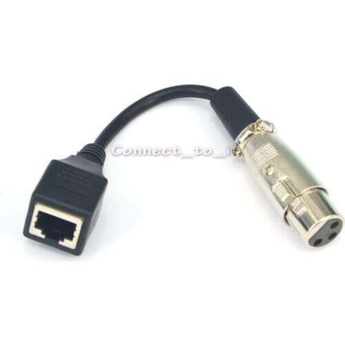 10 Pieces 0.5 feet 3 Pin XLR Female to RJ45 Female Adapter Connector Converter Cable Cord for LED