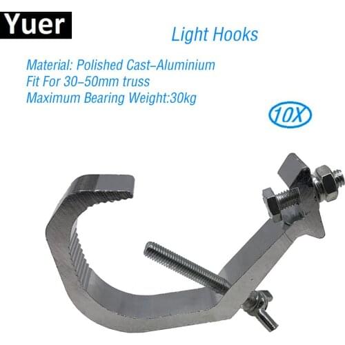 10pcs/lot Aluminum Stage Lights Hook Fit For 30-50mm Par Moving Head Light Disco DJ Lighting Accessories LED Stage Lights Hook