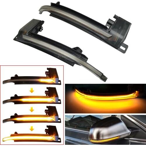 Dynamic Scroll LED Turn Signal Light For Audi A4 A5 B8 B8.5 A3 8P Q3 A6 C6 Sequential Rearview Mirror Indicator Blinker Light