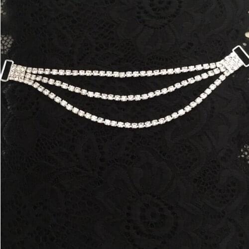 4 Pieces 16cm Full Shiny Crystal Rhinestone Bikini Connectors Buckle Clothing Decoration Swimwear Beachwear Diamante Connector