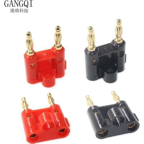 5pair Double Row 4mm Banana Plug Connectors Speaker Amplifier Plug Jack Twin Banana Terminal Couple Banana Plug Adapter