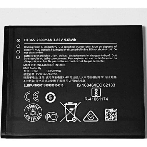 3.85V 2500mAh HE365 For 1 Plus TA-1111 TA-1123 TA-1127 TA-1130 TA-1131 Battery