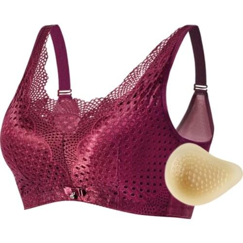 Free shipping Mastectomy Bras M L XL XXL XXXL One-piece Underwear Soft And Comfortable Silicone Breast Bra With Cotton Pocket