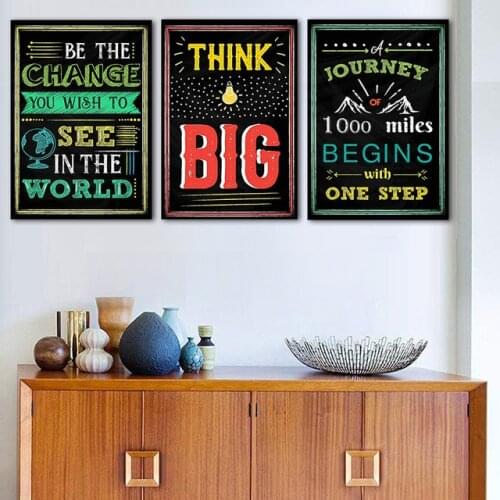 Big print english poster Classroom school motivational poster Silk spray painting Interior wall decoration Hanging pictures