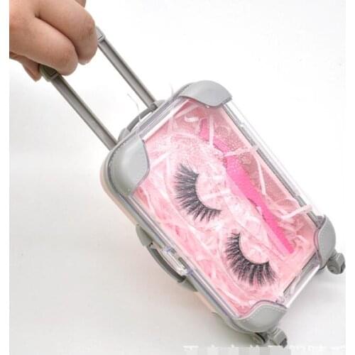 Lash suitcase with lashes Packaging Box Luggage Style Lashes Packaging Box Suitcase Luxury Mink Lashes Storage Box Empty