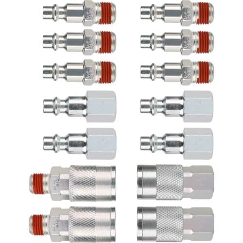 Hot 14 Pieces 1/4 Inch Npt Quick Connect Air Coupler And Plug Kit for Air Compressor Accessories Fittings