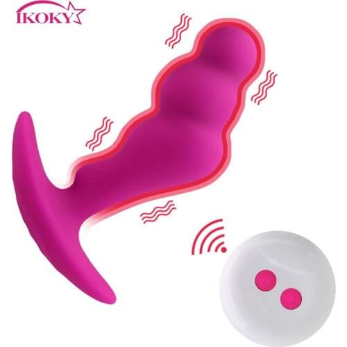 IKOKY Vibrating Anal Plug Anus Male Masturbator Wireless Remote Control Prostate Massager Adult Sex Toys Butt Plug Vibrator