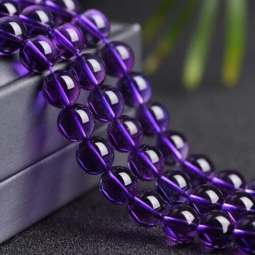 7A Quality Amethysts Stone Beads 6/8/10MM Round Loose Amethysts Beads For Jewelry Making DIY Bracelet Necklace Strand 15