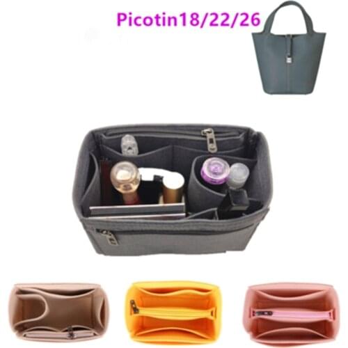 Cosmetic base shaper Insert Bags Fits For H Picotin 18 22 26 Insert Bags Organizer Makeup bucket Makeup Handbag tote bags