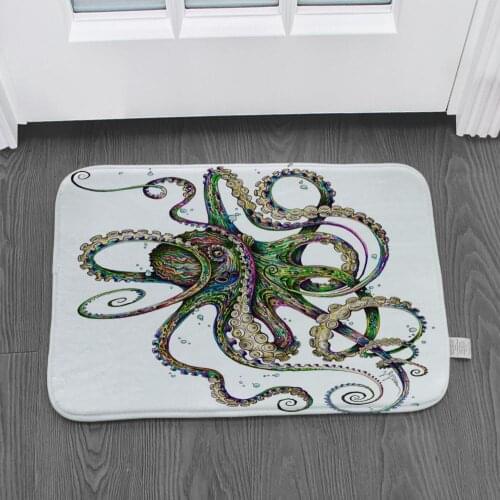 Atlantic octopus shark carpet flannel non-slip bedroom mat bedside area carpet landscape living room carpet