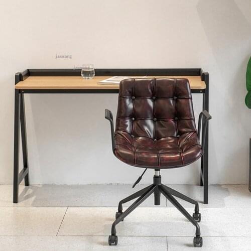 Leather Office Furniture Chairs Modern Minimalist Front Desk Lift Swivel Computer Chair Student Dormitory Bedroom Study Armchair