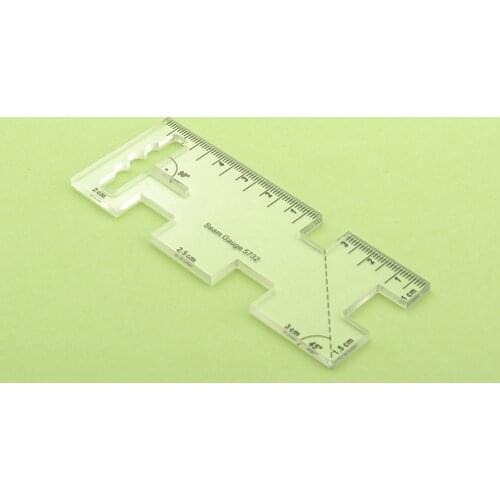 Acrylic Patchwork Thickness Ruler Measuring Gauge Clothes Sewing Measuring Tool Home Tailors Crafts with Presser Foot Edge Guide