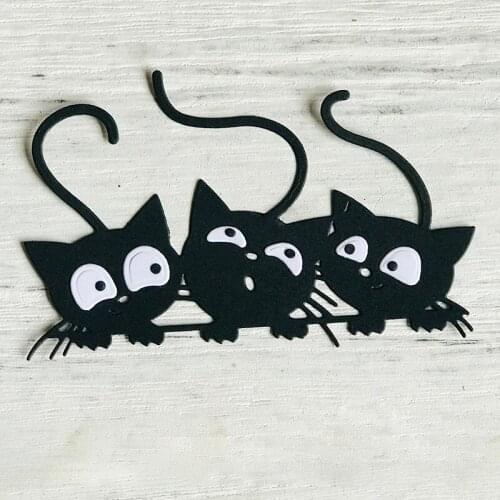 Metal cutting dies cut die mold Animal Cat Peeking Set decoration Scrapbook paper craft knife mould blade punch stencils dies