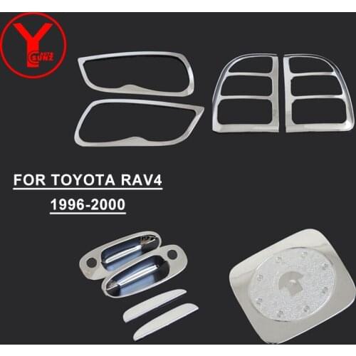 Rear Lamp Trim Overlay For TOYOTA RAV 4 RAV4 1996 1997 1998 1999 2000 Car Handle Cover ABS Chrome Tank Fuel Protector YCSUNZ