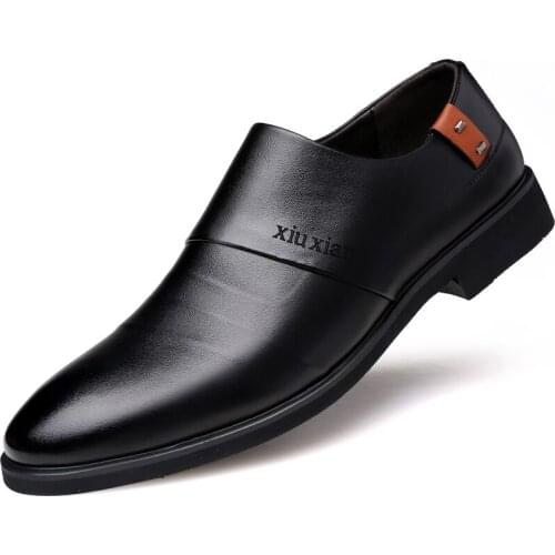 New Fashion Hedging Leather Sleeve Pointed Toe Mens Formal Shoes Business Wedding Oxford Shoes Formal British Fashion Shoes