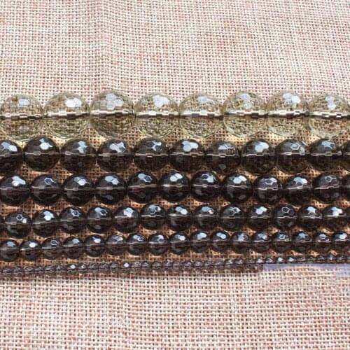 Wholesale Faceted Tea Quartzs 4-16mm Round Loose Beads 15"BeadsFor DIY Jewelry Making !We provide mixed wholesale for all items