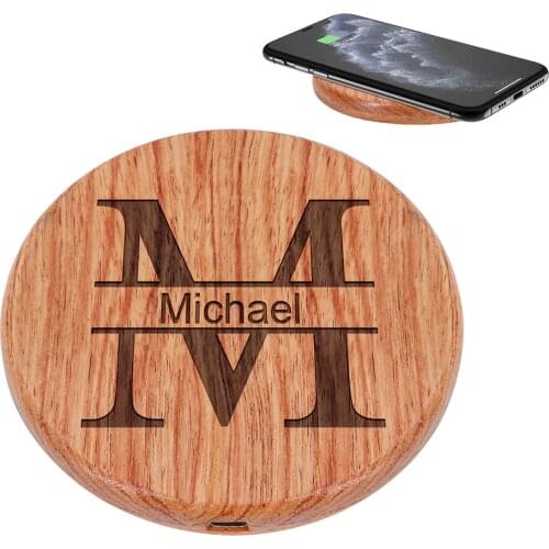 Custom Your LOGO 15W QI Wireless Charger Wood Wireless Charging Pad for iPhone 11 XR XS Max Samsung S10 Fast Phone Charger