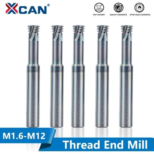 XCAN Thread Mills 3 Flute Metric Thread End Mill M1.6 M2 M2.5 M3 M4 M5 M6 M8 M10 M12 CNC Threading Tools Carbide Milling Cutter