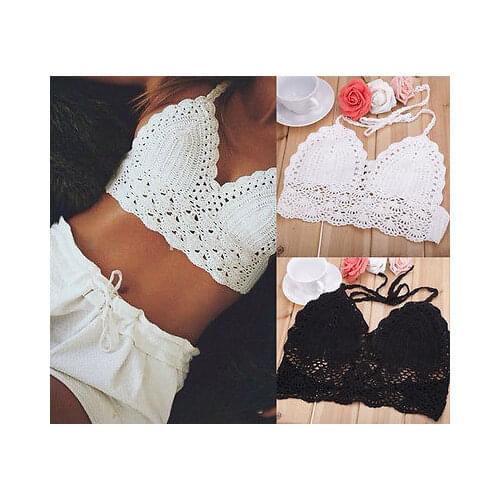 Sexy Bra Womens Sexy Lace Crochet Beachwear Crop Tank Top Camisole Bralette Vest