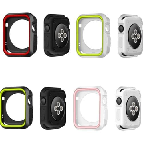 Silicone soft Protective Case For Apple Watch Cover Series 1/2/3 42 38mm mix color For iwatch SE back case series 6 5 4 44mm 40