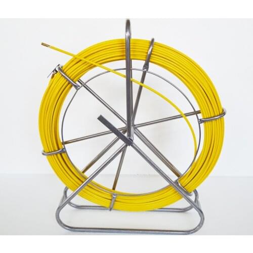 INTBUYING Fish Tape 8mm (0.31'') Steel Fiberglass Wire Cable Running Rod Duct Conduit Puller 100 Meters(328')