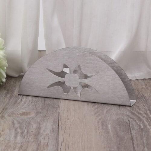 Fan-Shaped Stainless Steel Napkin Rack Tissue Holder Modern Table Decoration