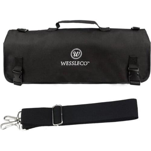 WESSLECO Knife Bag Nylon Chef Roll Bag with 8 Pocket for Kitchen Accessories Portable Knives Case Holder