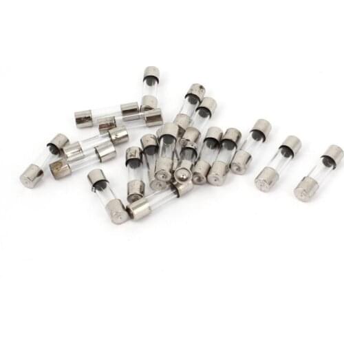 WSFS Hot 20 pcs 5 x 20 mm, 250 V 5 A Fast action cartridge fuse glass tube F 5 AL 250 V Silver + transparent