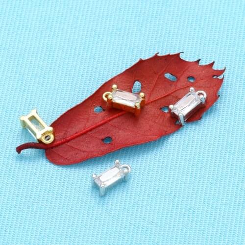 ZHUKOU gold/silver color crystal rectangle earrings charms for women DIY handmade Earrings Jewelry Accessories Wholesale VD902