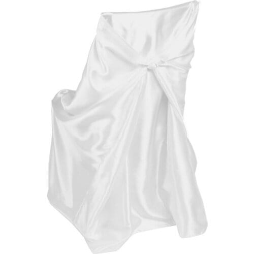 100Pcs Black Self Tie Satin Chair Cover For Universal Normal Chair For Wedding Party Banquet Free Shipping