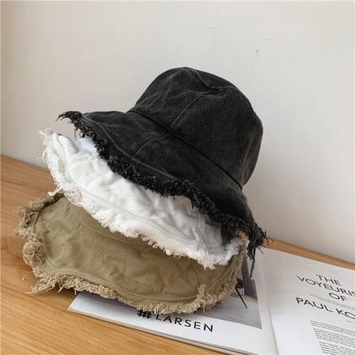 202103-2508794 new sunshade Grind brim Jean fabric sports BUCKET cap men women fishermen hat