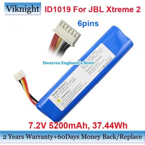 7.2V 5200mah ID1019 Battery For JBL Xtreme 2 Series Wireless Bluetooth Speaker Li-ion Rechargeable Battery Packs 37.44Wh