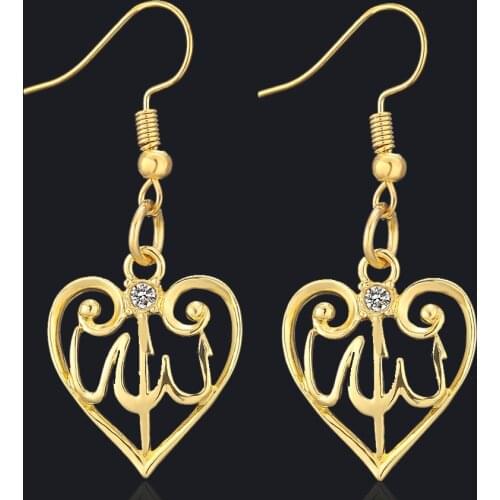 Arab Middle East Dubai Copper Gold-plated Heart Earrings for Women and Girls Jewelry Algeria African Wedding Earrings for Women