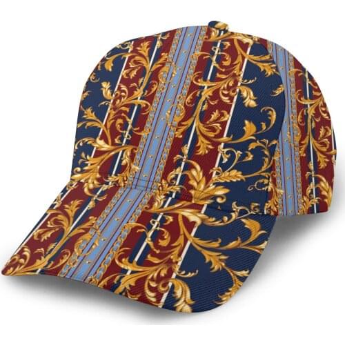 NOISYDESIGNS Retro European Golden Floral Pattern Baseball Cap Hat Sports Hats Outdoor Men Women for Peaked Cap Headdress