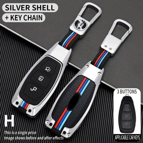 Zinc Car Key Case Cover For Ford Fiesta Focus Mondeo Ecosport Kuga Fob Remote Key Case Protector Accessories Holder Shell