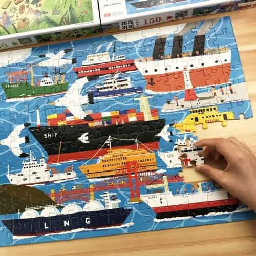 Children Wooden Jigsaw Puzzle Baby Education Jigsaw Puzzle Toy Boys Girls 4-5-6-9 Years Old Educational Learning Toys BC50PT