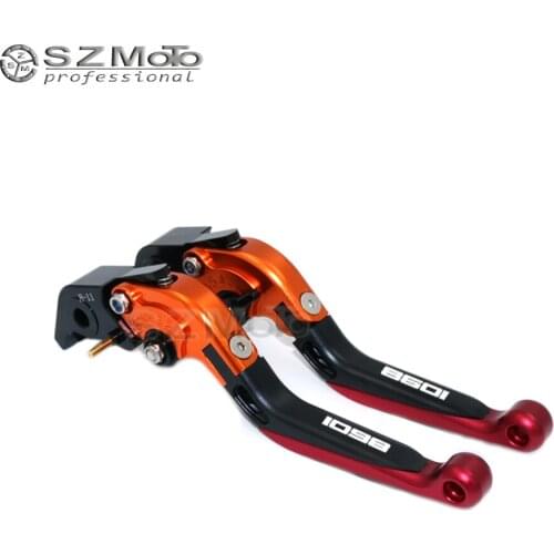 For DUCATI 1098 / S / Tricolor 2007-2009 Motorcycle Accessories Folding Extendable Adjustable Brakes Clutch Levers With LOGO CNC