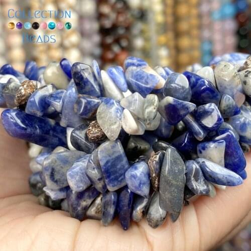 Natural Irregular Blue Sodalite Stone Loose Spacer Round Bead For Jewelry Making DIY Bracelets Accessories Wholesale 15